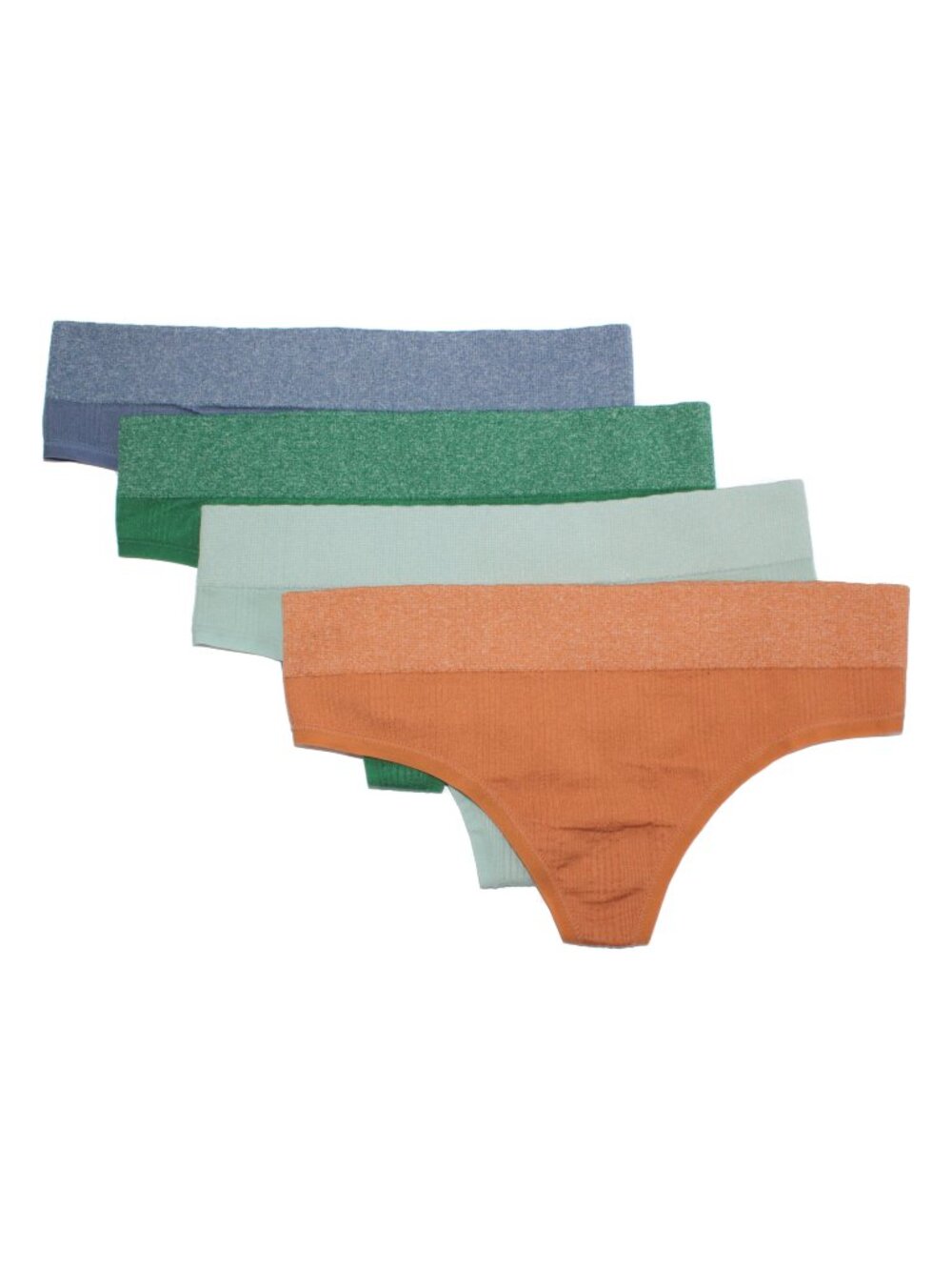 Aerie Women's 4-pk Nylon-Blend Stretch Ribbed Small Seamless Thong Set 5444-7231